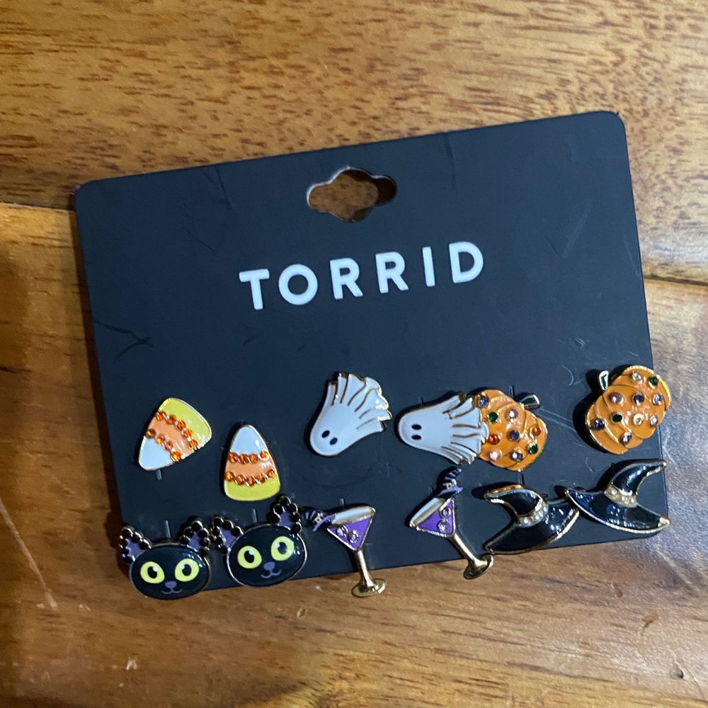Torrid Halloween Earrings Set - Black, Orange, White